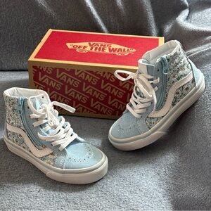 Vans Sk8-Hi Reissue Side Zip in Blue and White